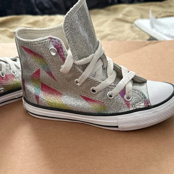 Converse All-Star Silver High-Top Sneakers - Picture 6 of 7